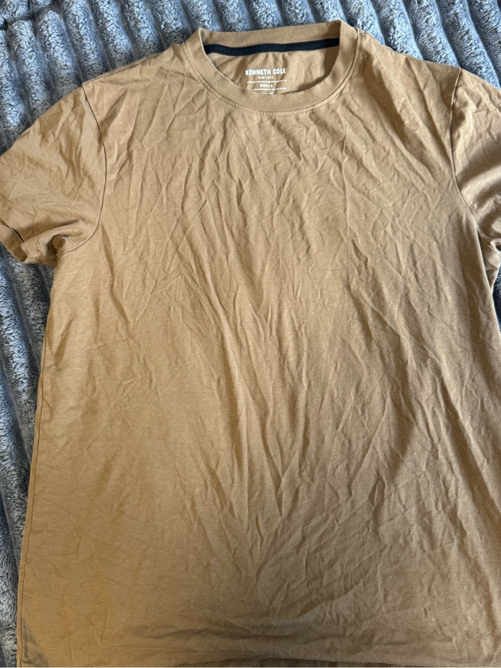 Kenneth Cole Men’s Light Brown Crew Neck Short Sleeve Tee
